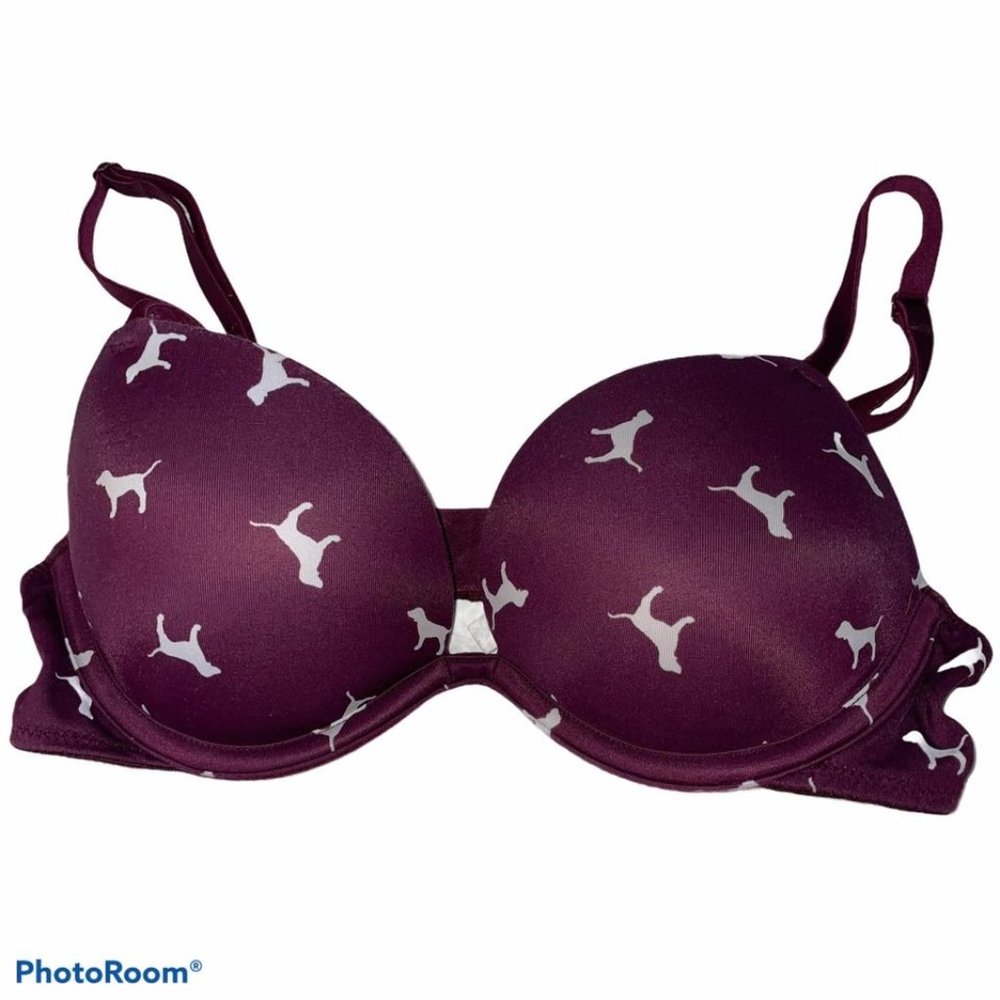 Victoria's Secret PINK Underwire Padded Black Dog